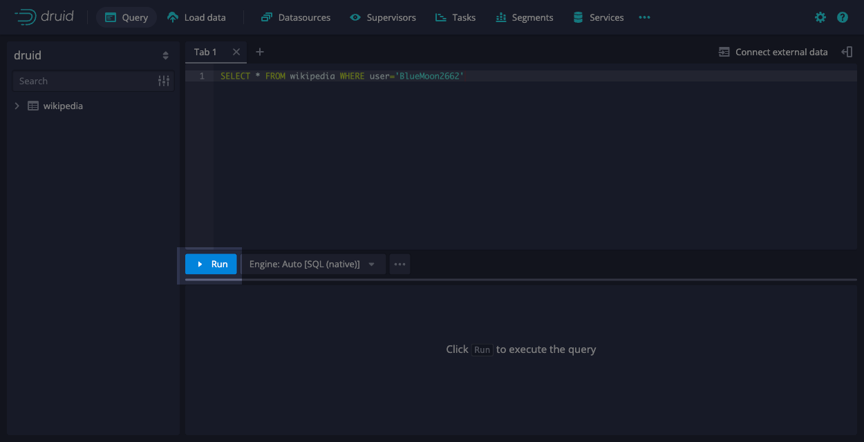 Running the query