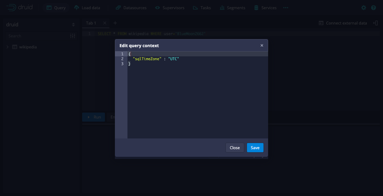 Setting the context parameters